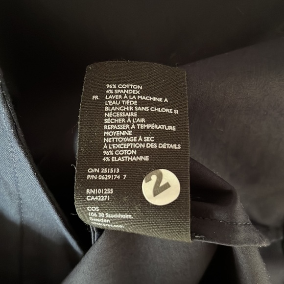 NWT elegant dress by COS. Deep navy cotton blend. Size 2. - Picture 11 of 11